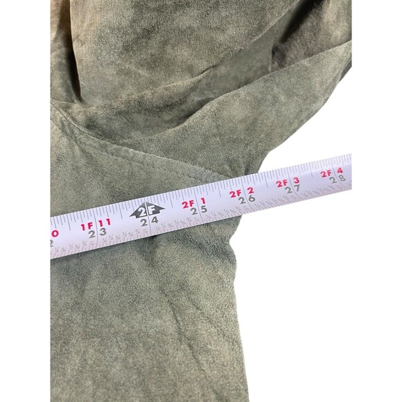 Centigrade Suede Leather Coat Jacket 2X Petite Genuine Washable Olive Green NWT - Picture 9 of 9